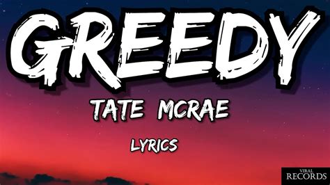 Greedy - Tate McRae ( LYRICS ) - YouTube