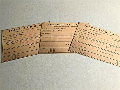 RMS TITANIC IMMIGRANT & STEERAGE PASSENGERS INSPECTION CARD APRIL 10, 1912 | #3918205960