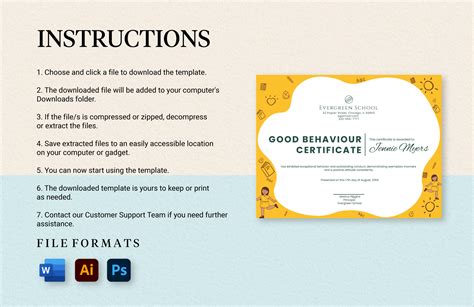 Printable Good Behaviour Certificate Template in Word, Illustrator, PSD, Pages - Download ...