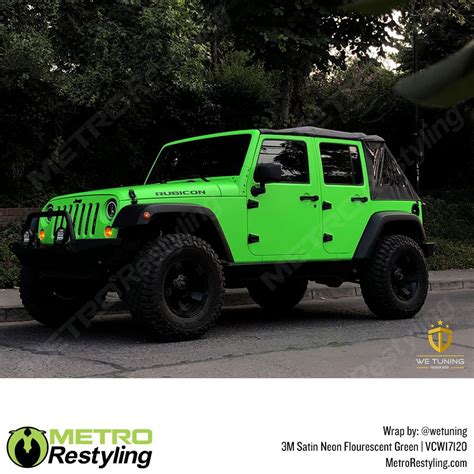 3M Satin Neon Fluorescent Green Wrap Film | Vinyl wrap, Neon green, Neon