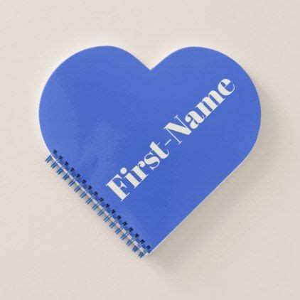 Minimalist Royal Blue Background w/ Ivory Name Notebook - minimalist office gifts personalize ...
