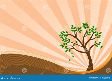 Tree Background, Vector Illustration Stock Illustration - Illustration of season, horizontal ...