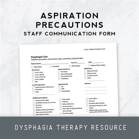 Aspiration Precautions Communication Form – Therapy Insights