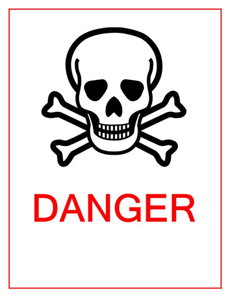 Danger Sign with skull - Download this printable Danger with skull sign if you want to protect ...