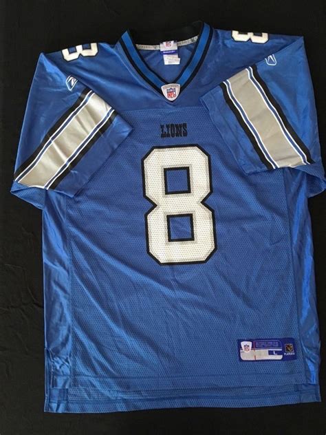 JON KITNA DETROIT LIONS REEBOK NFL Players Inc FOOTBALL JERSEY L #Reebok #DetroitLions Team ...