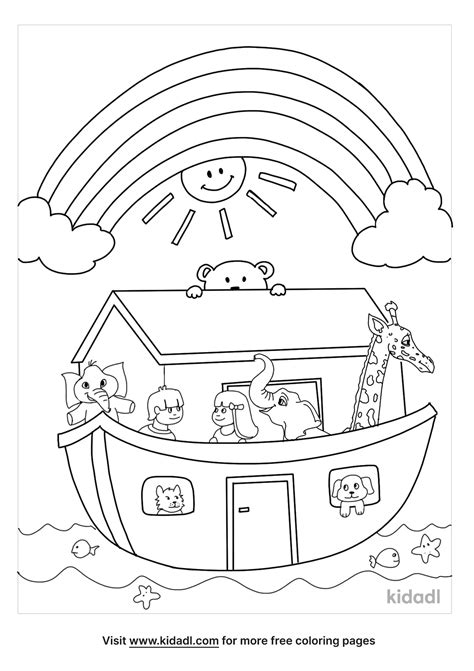 Free Noah's Ark Coloring Page | Coloring Page Printables | Kidadl