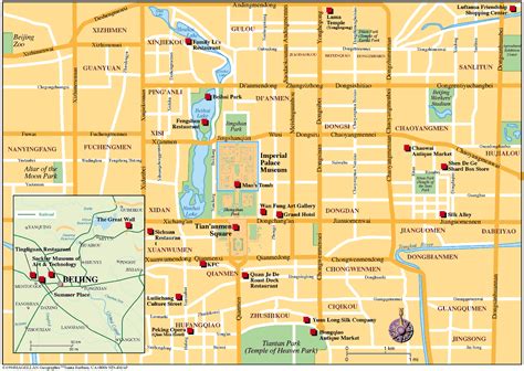 Beijing Map Tourist Attractions - ToursMaps.com