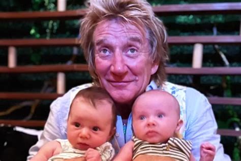 Rod Stewart Hugs Grandchildren Louie and Otis in Sweet Photo: 'Granddad Down the Middle'