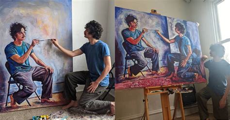 This Artist Paints Himself Painting Himself Painting Himself Painting ...