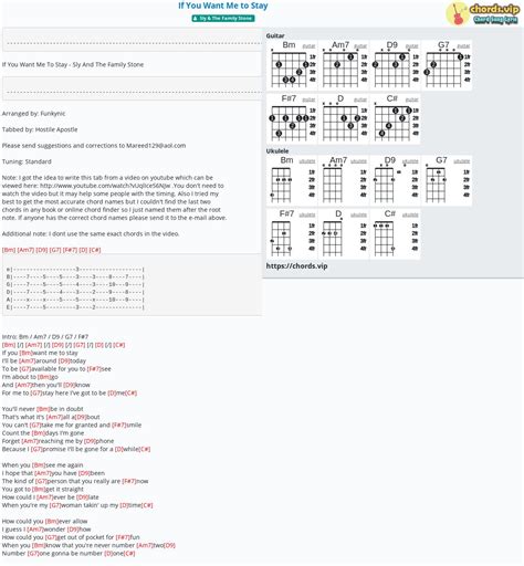 Chord: If You Want Me to Stay - tab, song lyric, sheet, guitar, ukulele ...