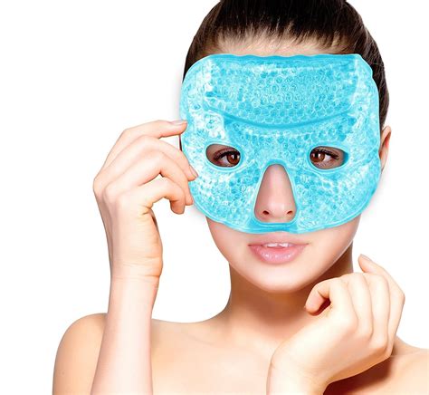 Hot and Cold Therapy Gel Bead Facial Eye Mask by FOMI Care Ice Mask for Migraine Headache ...