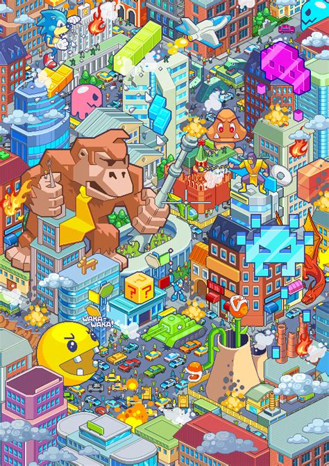 Les villes en Pixel Art par Sergey Kostik