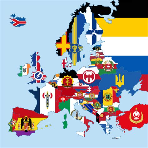 Map of Europe (Alternative Flags) by PeterSchulzDA on DeviantArt