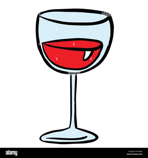 wine glass cartoon illustration isolated on white Stock Photo - Alamy