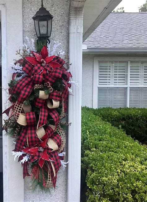 Christmas Swag, Buffalo Plaid, Christmas Wreath, Front Door Wreath by LiBowDesigns on Etsy ...