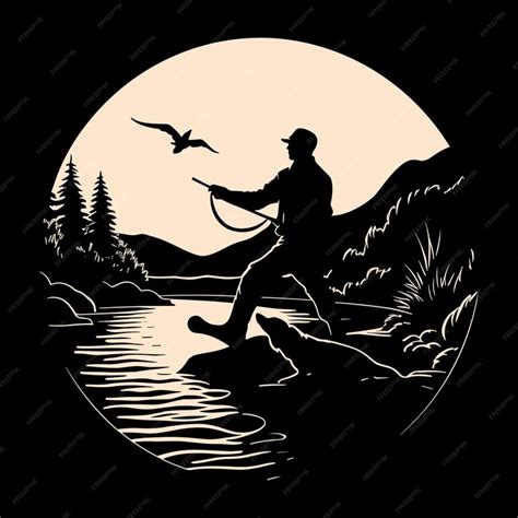 Premium Vector | Hunting silhouette vector illustration