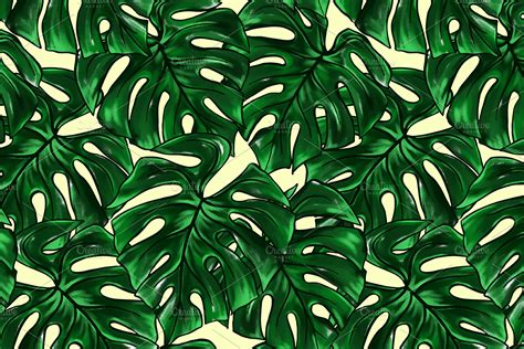 Monstera leaf plant tropical pattern ~ Graphic Patterns ~ Creative Market