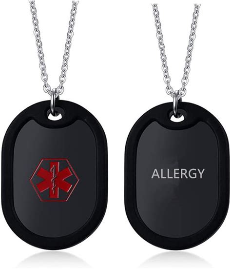 NineJewelry Medical Alert Emergency ID Necklace for Men Women - Stainless Steel Womens Mens ...