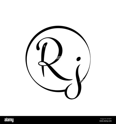 Initial rj letter Logo Design vector Template. Abstract Script Letter rj logo design Stock ...