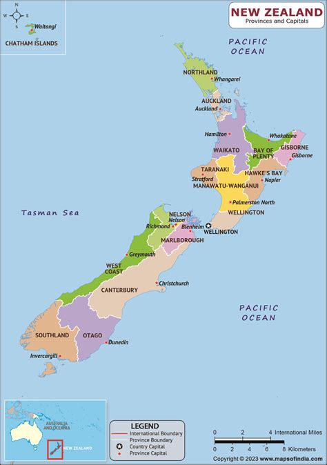 New Zealand Regions and Capitals List and Map | List of Regions and ...