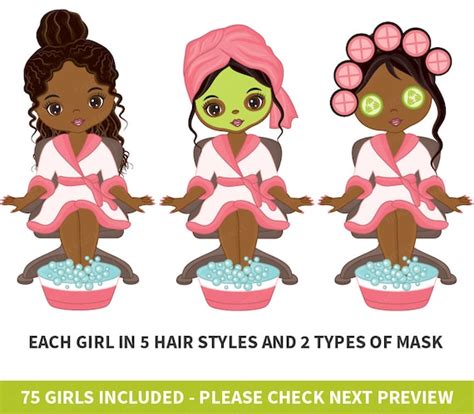 75 Spa Girls Clipart Vector Spa Girl Spa Party Clipart Spa | Etsy