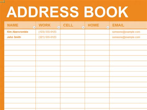 Excel Template For Addresses | Master Template