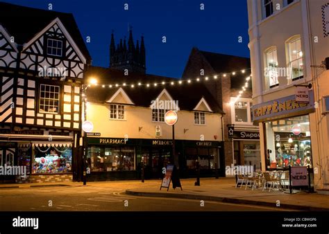 Town centre at Christmas, Warwick, Warwickshire, England, UK Stock ...