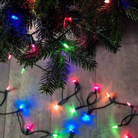 150 Multi Coloured LED Traditional Christmas Tree Lights | Lights4fun.co.uk