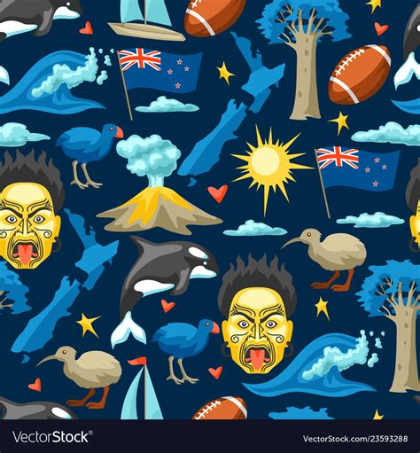 New zealand seamless pattern Royalty Free Vector Image