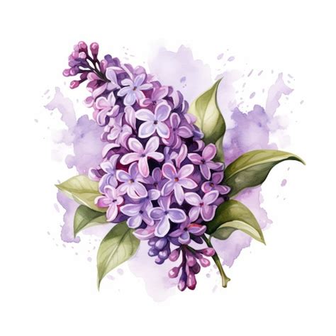 Premium AI Image | Lilac Watercolor Vector Clipart