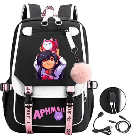 Aphmau Merch Backpack Set Pieces 3D Printing Lightweight Youth School Bag Multi-zipper Chest Bag ...