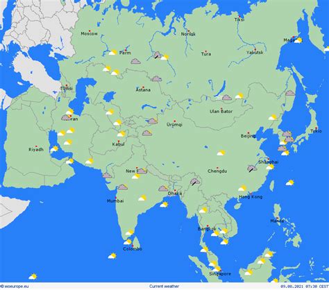 General Conditions, Large map: Asia : Current weather