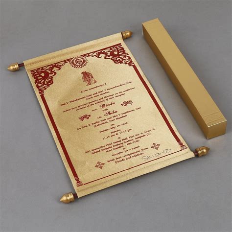 Royal Golden Satin Anniversary Scroll Invitation Card at Rs 36/piece in Mumbai