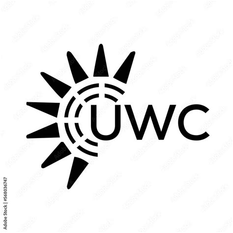 UWC letter logo. UWC image on white background and black letter. UWC ...