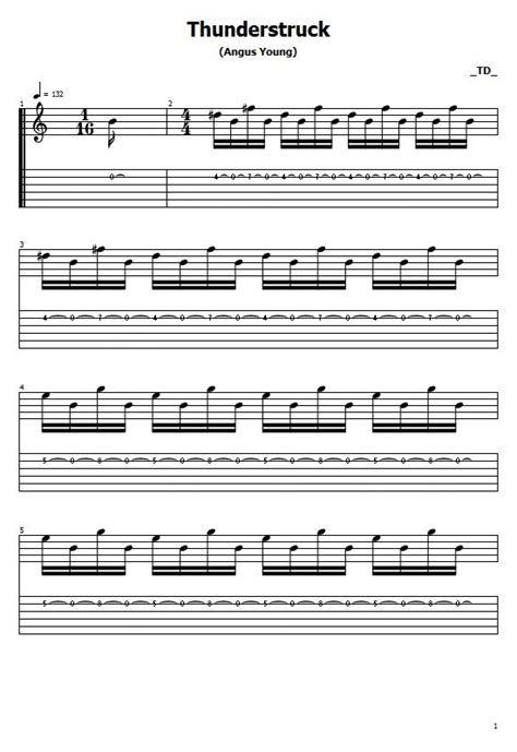 Thunderstruck Tabs AC/DC How To play Thunderstruck On Guitar,Back In Black Tabs AC/DC How To ...