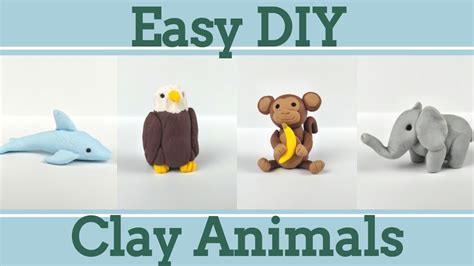 Easy Clay Animals for Beginners #7│4 in 1 Polymer Clay Tutorial - YouTube