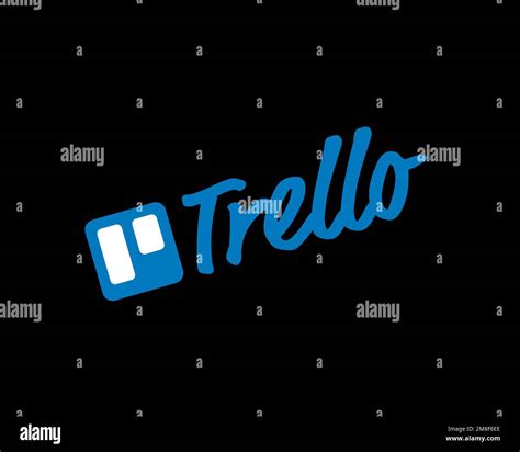 Trello, rotated logo, black background Stock Photo - Alamy