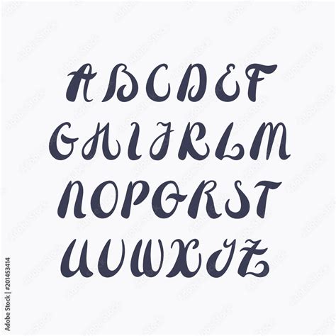 Hand written style vector lain alphabet. Calligraphy type. English capital letters font, ABC ...