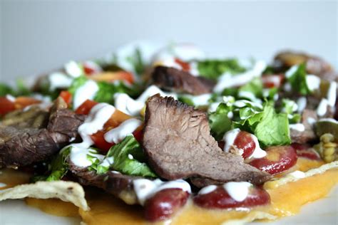 Steak & Cheddar Nachos - Sprinkled with Flour