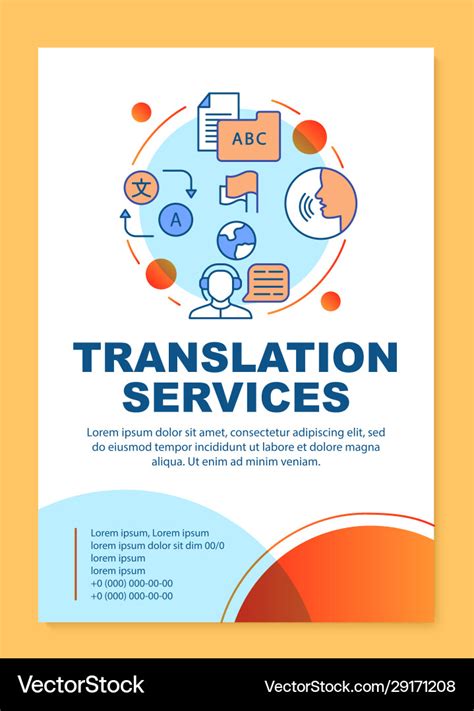 Translation services brochure template layout Vector Image