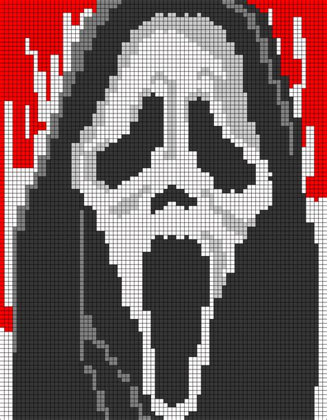 Scream Ghostface pixel pattern by qwazy2 | Perler Beads Skulls ...