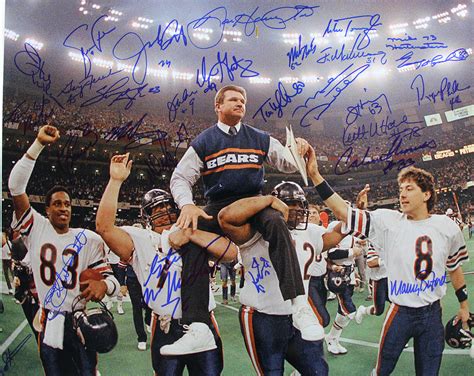 1985 Bears Team Autographed Super Bowl XX 16x20 Photo with 28 Signatures