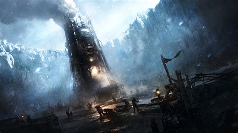 Tower in the city of ice Wallpaper from Frostpunk | gamepressure.com