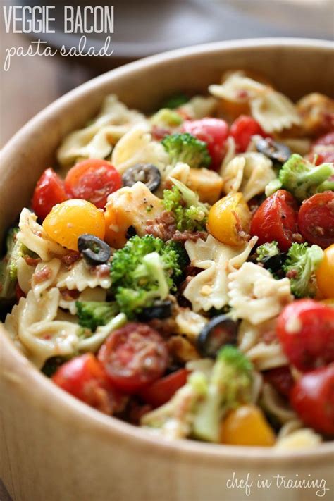 Veggie Bacon Pasta Salad by Chef in Training | Recipe | Bacon pasta ...