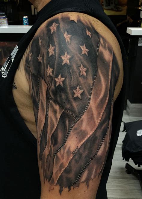 US Flag Tattoo | Flag tattoo, American flag tattoo, American flag ...