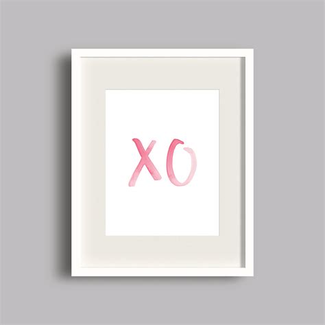 Pink XO Watercolor Printable XO Print Girly Gallery Wall Print Girls ...