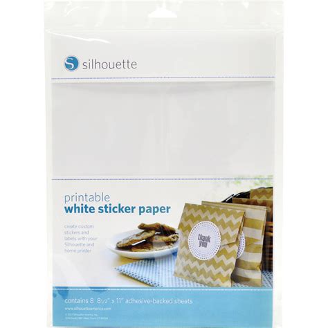 silhouette Printable Adhesive White Sticker Paper MEDIA-WHT-ADH