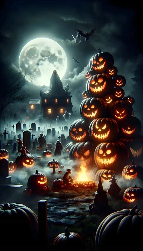 Halloween Ghost House iPhone Wallpaper 4K - iPhone Wallpapers