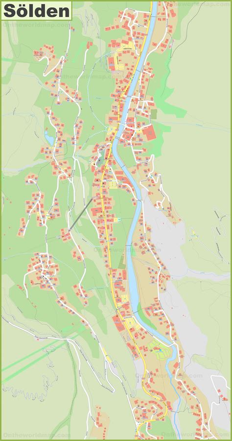 Detailed map of Sölden