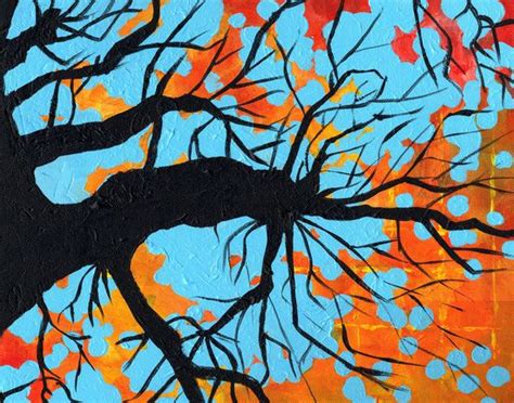 Abstract Painting Tree Artwork Original Canvas Art 12 by 9 by Kunstquelle - campestre.al.gov.br